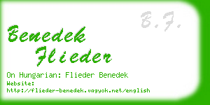 benedek flieder business card